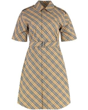 Burberry Cotton Shirtdress - Natural