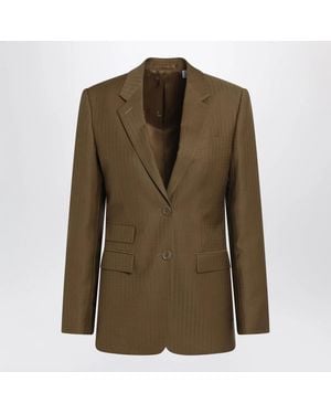 Burberry Tailored Singlebreasted Wool And Mohair Jacket - Green
