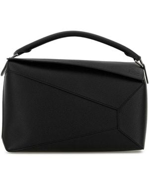 Loewe Leather Large Puzzle Handbag - Black
