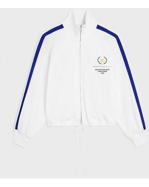 Celine Triomphe Logo-Embroidered Jacket - Blue