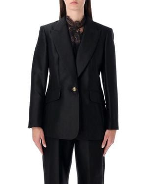 Zimmermann Hypnotic Wool-Silk Blend Tailored Jacket - Blue