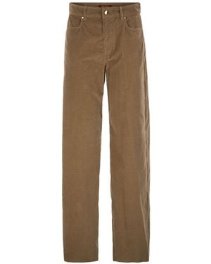 Max Mara Virgin Wool Pants - Natural