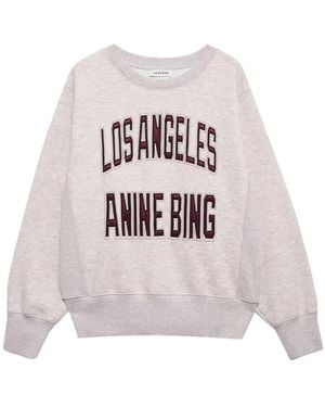 Anine Bing "Harry" Shrunken Sweatshirt La - White