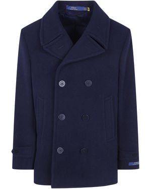 Polo Ralph Lauren Polo Peacoat Single Breasted Coat - Blue