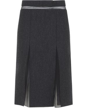 Prada Ardesia Wool Skirt - Gray
