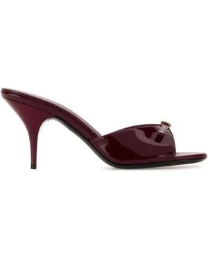 Miu Miu Leather Mules - Brown