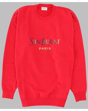 Saint Laurent Felpa Con Logo - Red