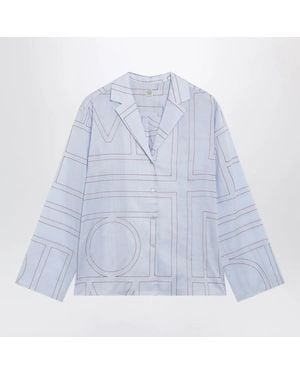 TOTEME Monogram Cottonblend Pyjama Shirt - Blue