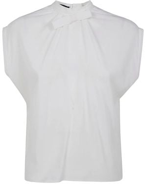 DR. HOPE Silk Blend Bow Blouse - White