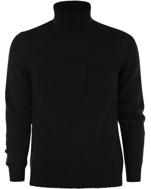 Fedeli Wool And Cashmere Turtleneck Jumper - Black