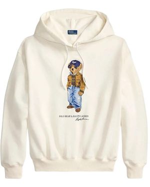 Polo Ralph Lauren Teddy Bear Hoodie Sweater - White