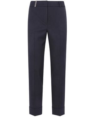 Peserico Regular Waist Trousers - Blue
