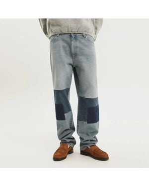 1989 STUDIO Malin Denim Trousers With Patches - Blue