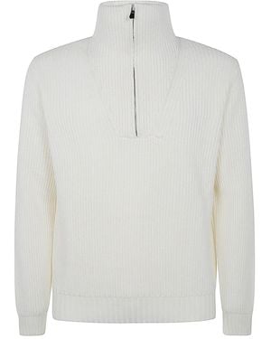 FILIPPO DE LAURENTIIS Long Sleeves Half Zip - White