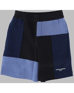 Emporio Armani Boys' Cotton Blend Shorts With Stretch - Blue