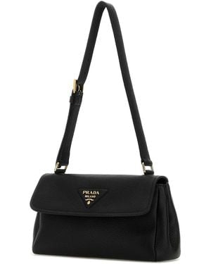 Prada Leather Small Shoulder Bag - Black