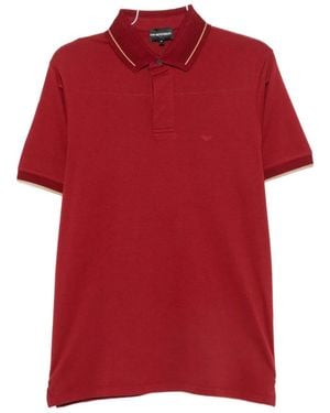 Emporio Armani Logo Cotton Polo Shirt - Red