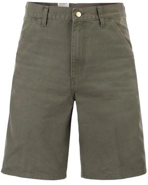 Carhartt Denim Bermuda Shorts With Logo On The Back - Green
