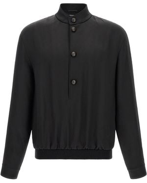 ZEGNA Satin Sweatshirt - Black
