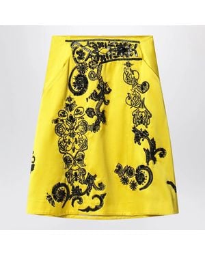 Dries Van Noten Skirt With Sequin Embroidery - Yellow