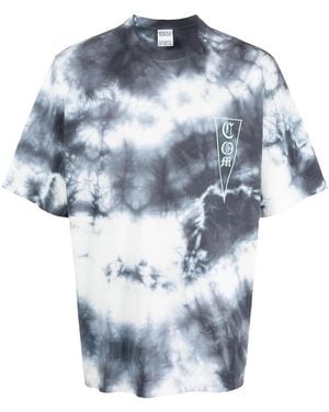 Marcelo Burlon Com Logo Tie-Dye Oversize T-Shirt - Blue