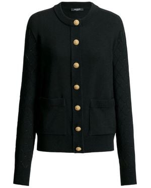 Balmain Wool Cardigan - Black