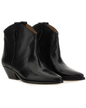 Isabel Marant Dewina Leather Ankle-Boots - Black