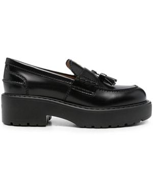 Miu Miu Chunky Leather Loafers - Black
