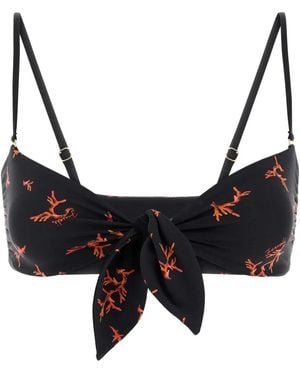 Fendi Printed Stretch Nylon Bikini Top - Black
