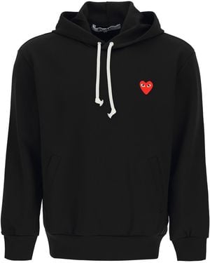 COMME DES GARÇONS PLAY Embroidered Logo Patch Detail Hoodie - Black