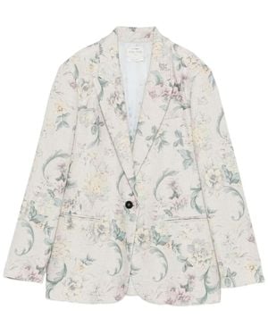 forte_forte Printed Blazer Jacket - White