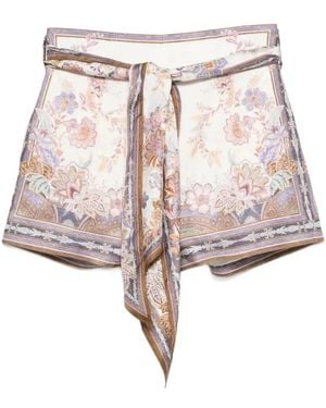 Zimmermann Shorts Con Foulard Luna - White