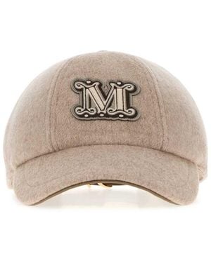 Max Mara Cappuccino Cashmere Ordine Baseball Cap - Natural
