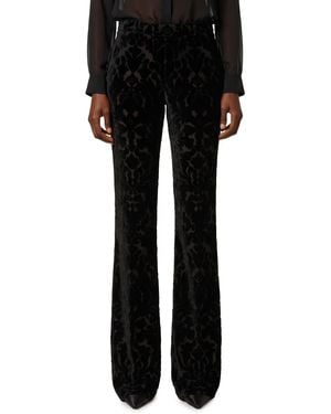 Gucci Floral Devoré Velvet Pants - Black