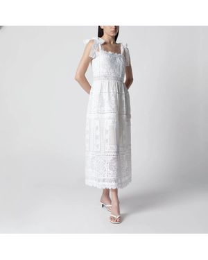 Zimmermann Ivory Aster Dress With Lace Trim - White