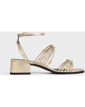 Celine Triomphe Multi Strap Sandal 40 - Metallic