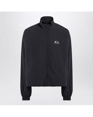 Balenciaga Washed Loop Sports Icon Zip Jacket - Blue