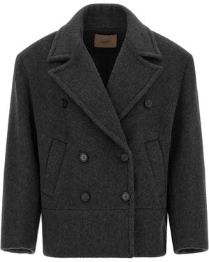 Twinset Twin Set Double-Breasted Caban - Black