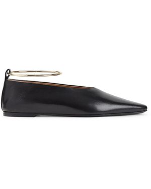 Jil Sander Chocolate Ring Ballerina - Black