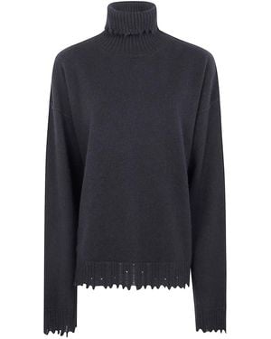 Uma Wang "High Neck Top" Jumper - Blue