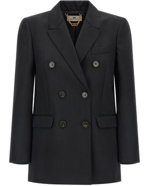Elisabetta Franchi Double-Breasted Blazer - Black