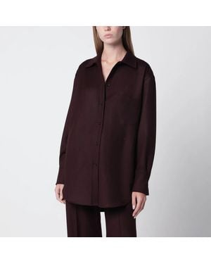 Victoria Beckham Virgin Wool Flannel Shirt - Purple