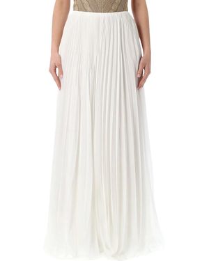 Ralph Lauren Pleated Jersey Niccola Maxi Skirt - White