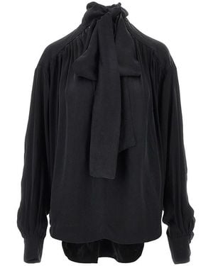 ANDAMANE Mathilda Satin Blouse - Black