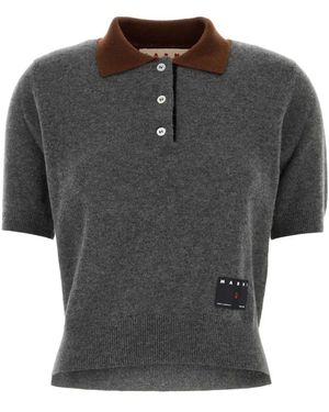 Marni Cashmere Polo Shirt - Grey