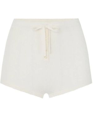 Elisabetta Franchi Openwork Knit Knickers - White