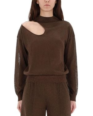 Circus Hotel Viscose-Blend Top - Brown