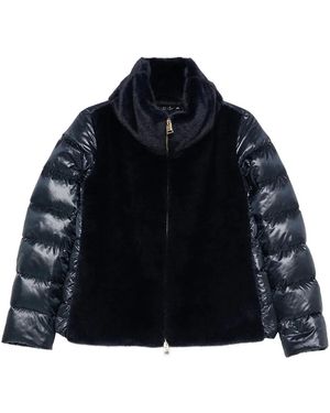 Herno Padded Faux-Fur Zip Jacket - Blue