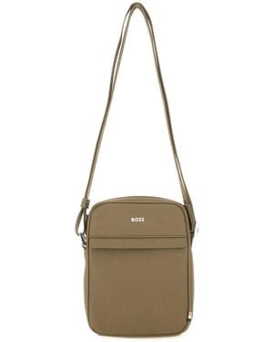 BOSS "Reporter" Bag With Logo - Natural