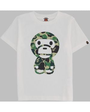 A Bathing Ape T-Shirt Con Stampa "Baby Milo" - White